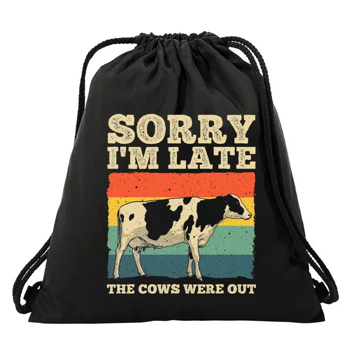 Funny Cow For Men Women Cow Farmer Herd Farming Animal Lover Drawstring Bag