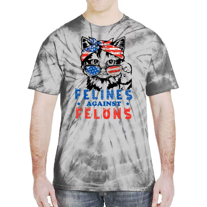 Funny Cat Felines Against Felons Tie-Dye T-Shirt