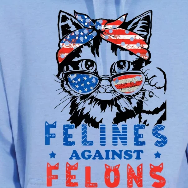 Funny Cat Felines Against Felons Unisex Surf Hoodie