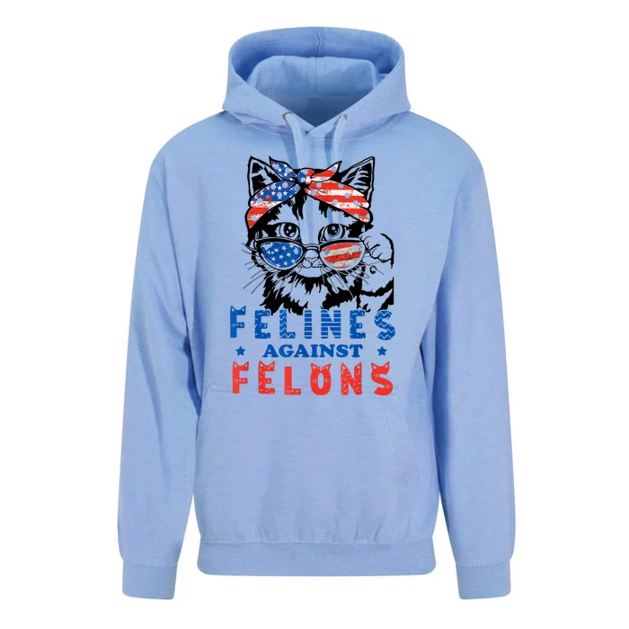 Funny Cat Felines Against Felons Unisex Surf Hoodie