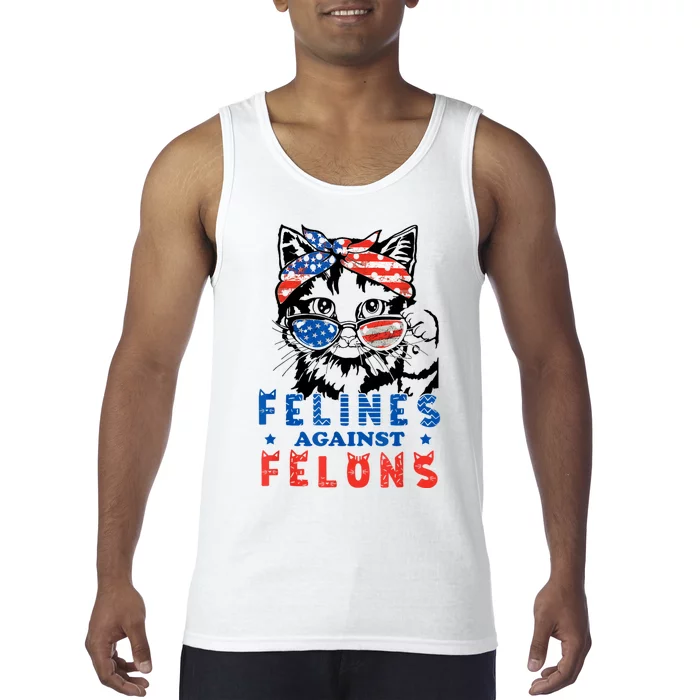 Funny Cat Felines Against Felons Tank Top