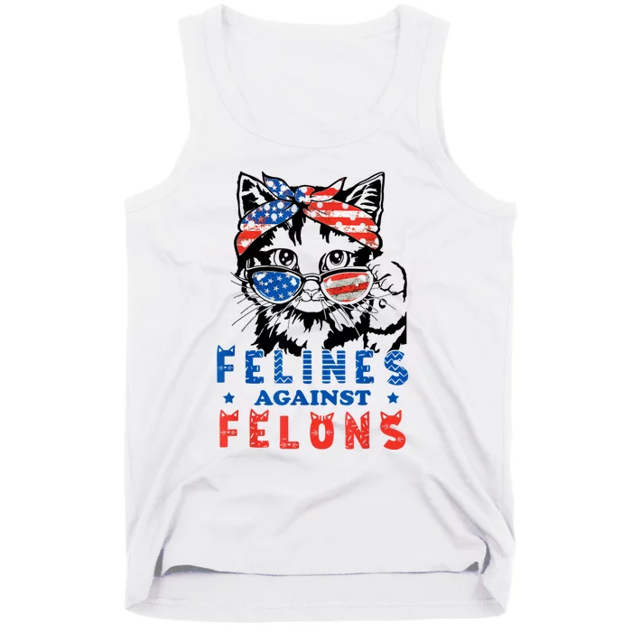 Funny Cat Felines Against Felons Tank Top