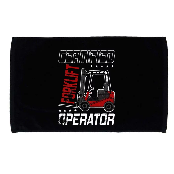 Funny Certified Forklift Operator Driving Fork Lift Driver Microfiber Hand Towel