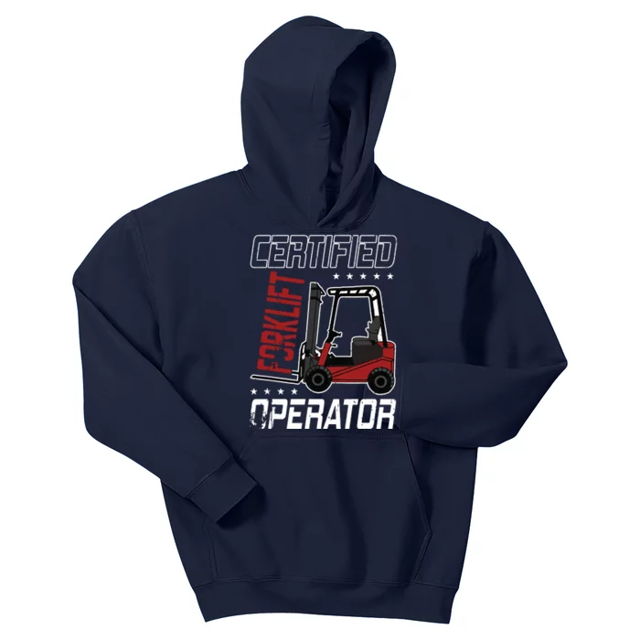 Funny Certified Forklift Operator Driving Fork Lift Driver Kids Hoodie