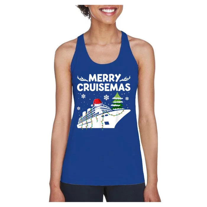 Family Cruise Funny Gift Merry Cruisemas Christmas Vacation Gift Women's Racerback Tank