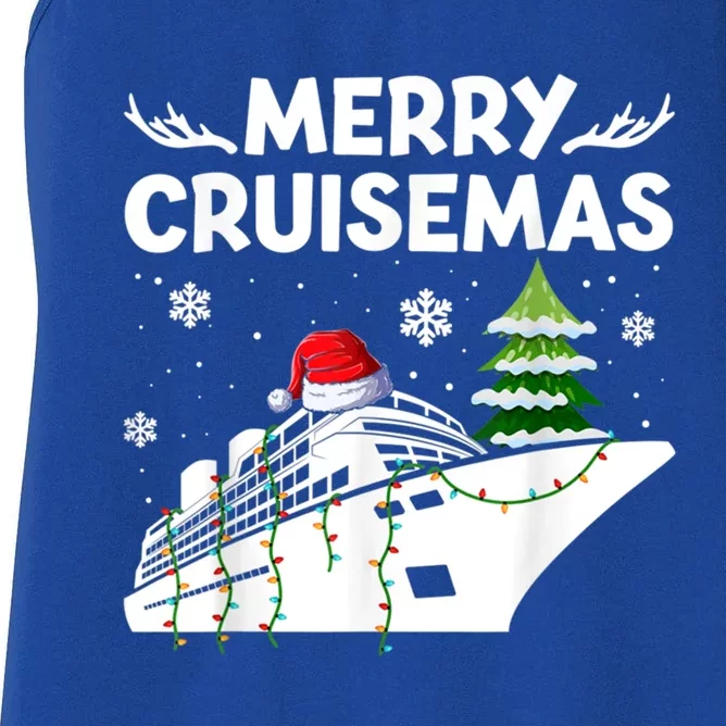 Family Cruise Funny Gift Merry Cruisemas Christmas Vacation Gift Women's Racerback Tank