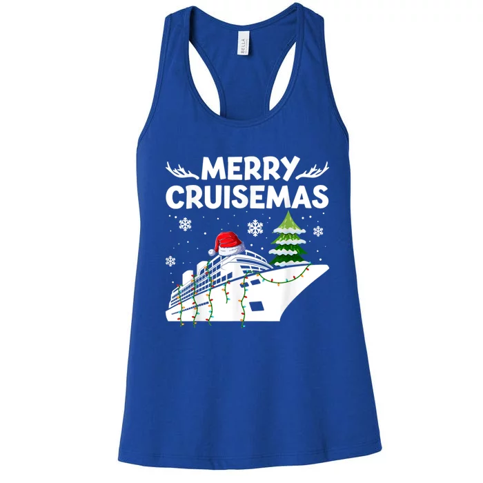 Family Cruise Funny Gift Merry Cruisemas Christmas Vacation Gift Women's Racerback Tank