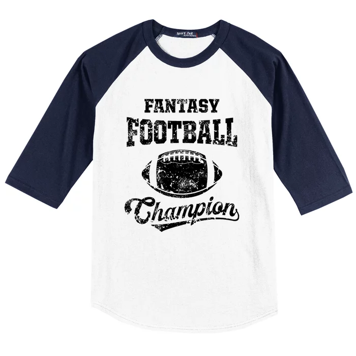 Funny Champ Fantasy Football Champion Baseball Sleeve Shirt