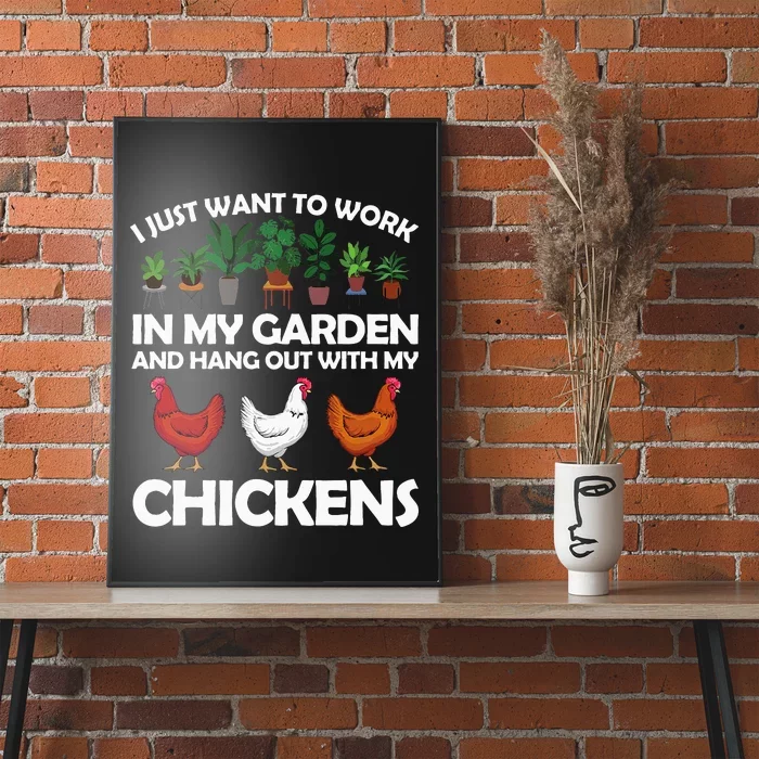 Funny Chicken For Men Women Gardening Chicken Lovers Garden Poster