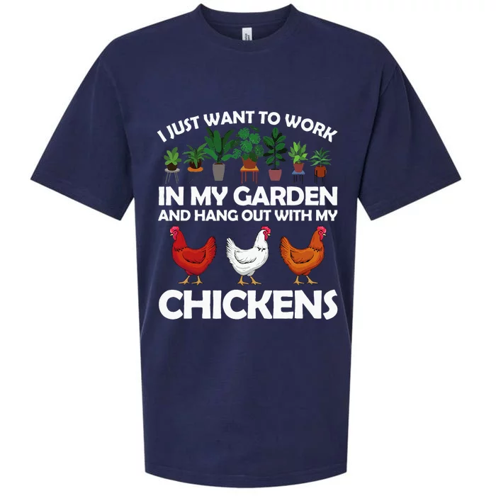 Funny Chicken For Men Women Gardening Chicken Lovers Garden Sueded Cloud Jersey T-Shirt