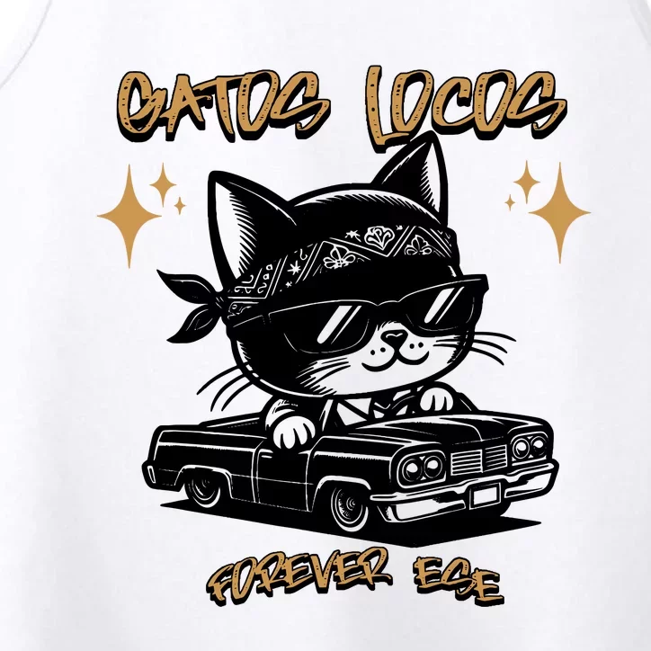 Funny Chola Funny Cholo Funny Lowrider Funny Gatos 90s Style Performance Tank