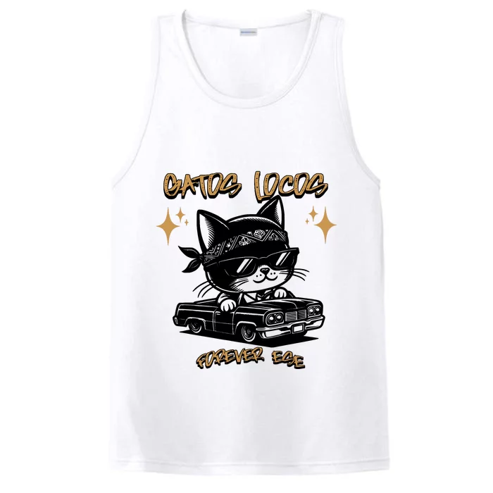 Funny Chola Funny Cholo Funny Lowrider Funny Gatos 90s Style Performance Tank