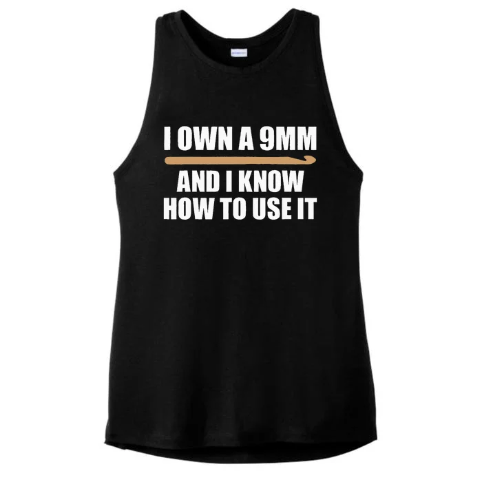 Funny Crochet For Women 9mm Crochet Hook Yarn Crocheter Ladies Tri-Blend Wicking Tank