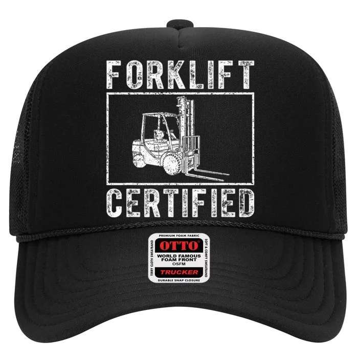 Forklift Certified High Crown Mesh Trucker Hat