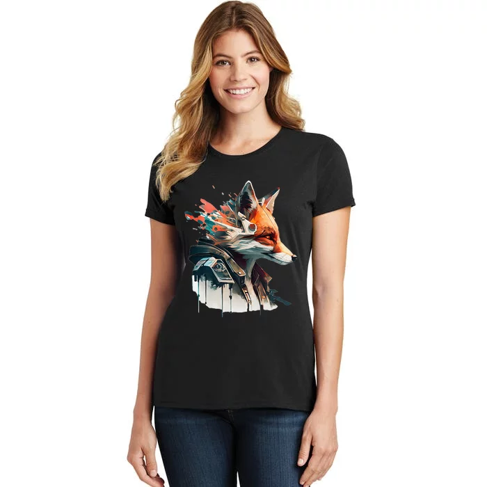 Fox Cunning Foxtail Fur funny animal lover Women's T-Shirt