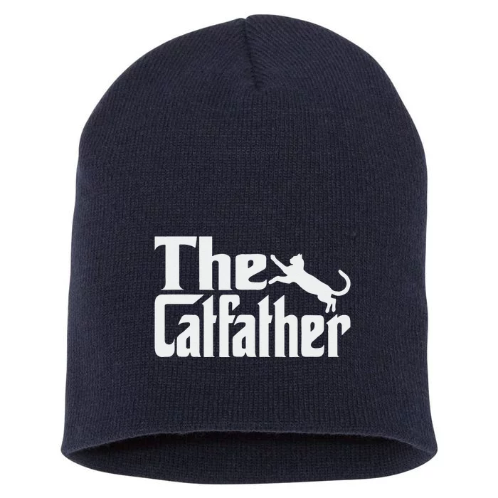 Funny Cat Father Kitty Dad Fathers Day Meow Feline Short Acrylic Beanie