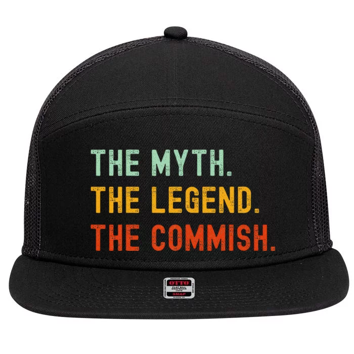 Funny Commish Fantasy Baseball Commissioner Sarcastic 7 Panel Mesh Trucker Snapback Hat