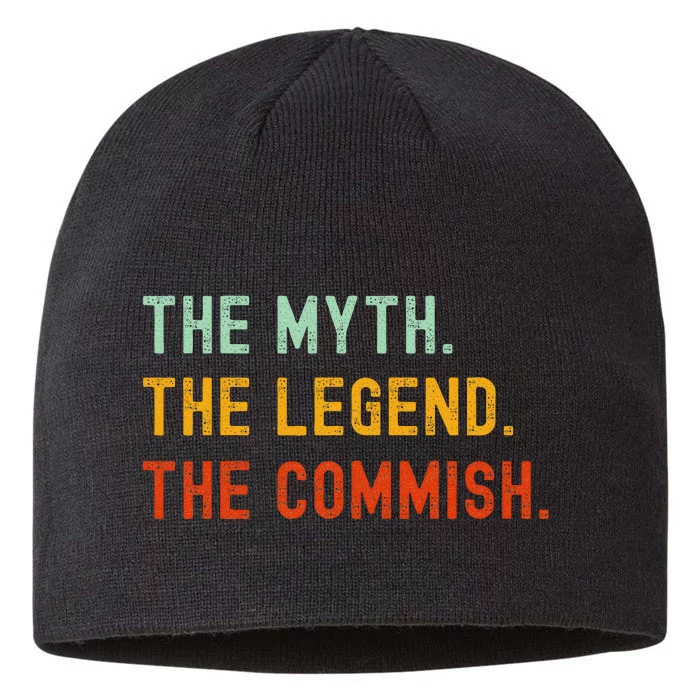 Funny Commish Fantasy Baseball Commissioner Sarcastic 8 1/2in Sustainable Knit Beanie