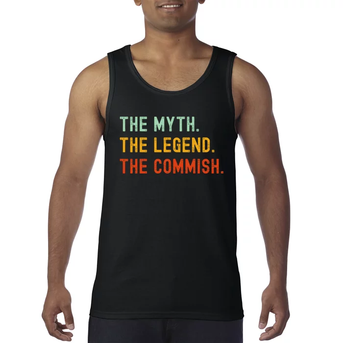 Funny Commish Fantasy Baseball Commissioner Sarcastic Tank Top