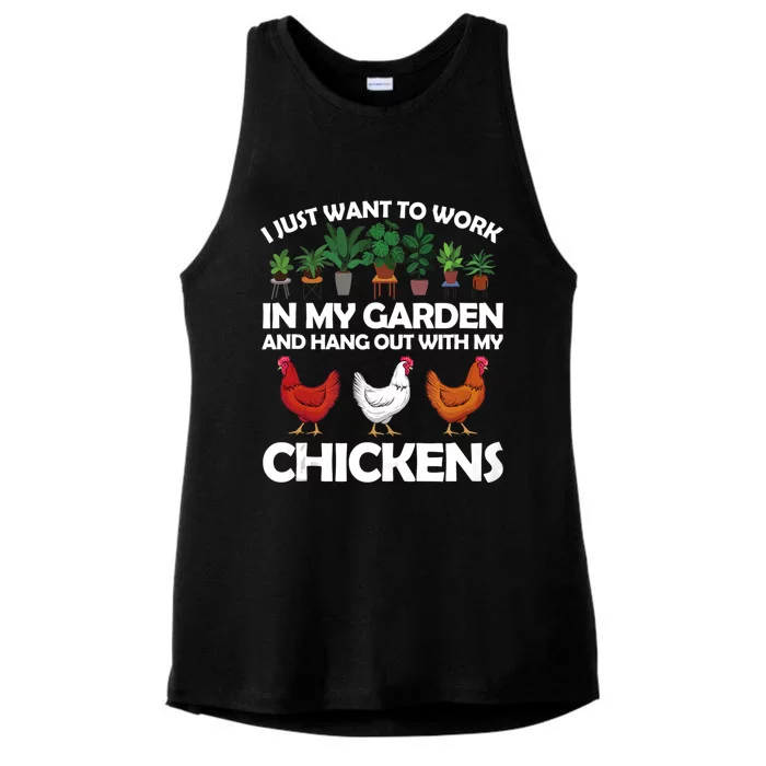 Funny Chicken For Men Women Gardening Chicken Lovers Garden Ladies Tri-Blend Wicking Tank