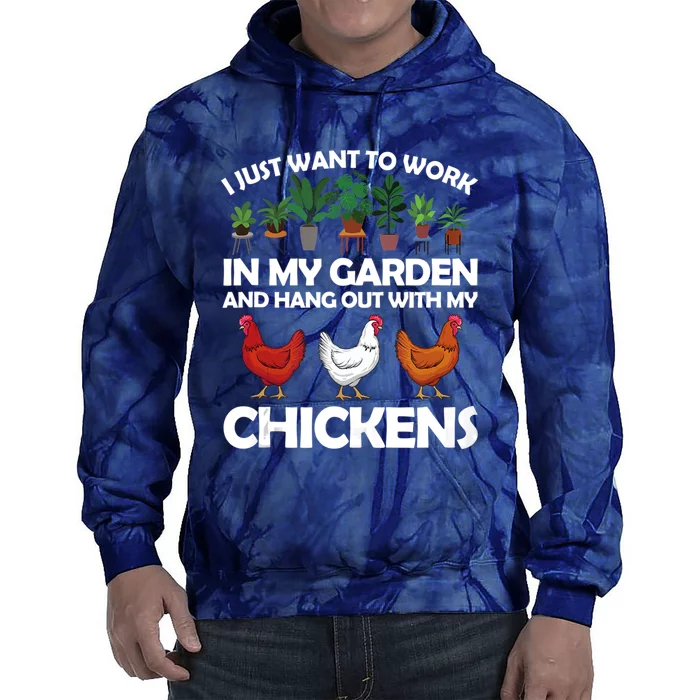 Funny Chicken For Men Women Gardening Chicken Lovers Garden Tie Dye Hoodie