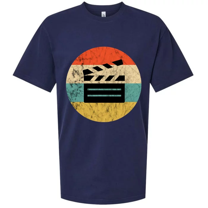 Filmmaker Clapboard Film Director Lover Retro Vintage Sunset Sueded Cloud Jersey T-Shirt