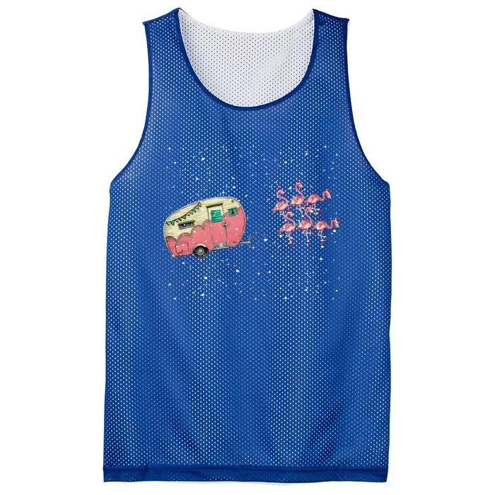 Flamingos Camper Funny Christmas Gift For Camping Lovers Cute Gift Mesh Reversible Basketball Jersey Tank