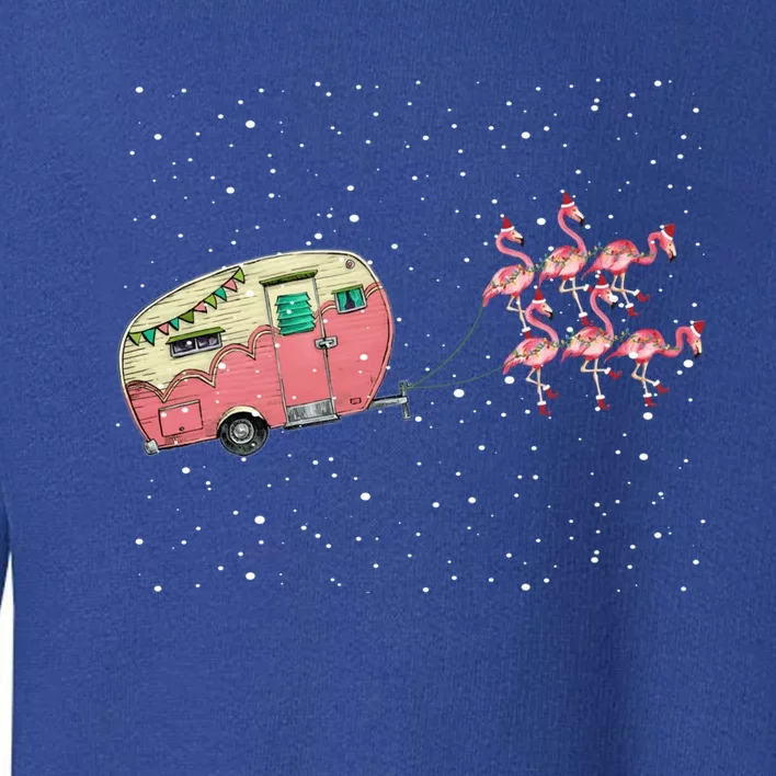 Flamingos Camper Funny Christmas Gift For Camping Lovers Cute Gift Toddler Sweatshirt