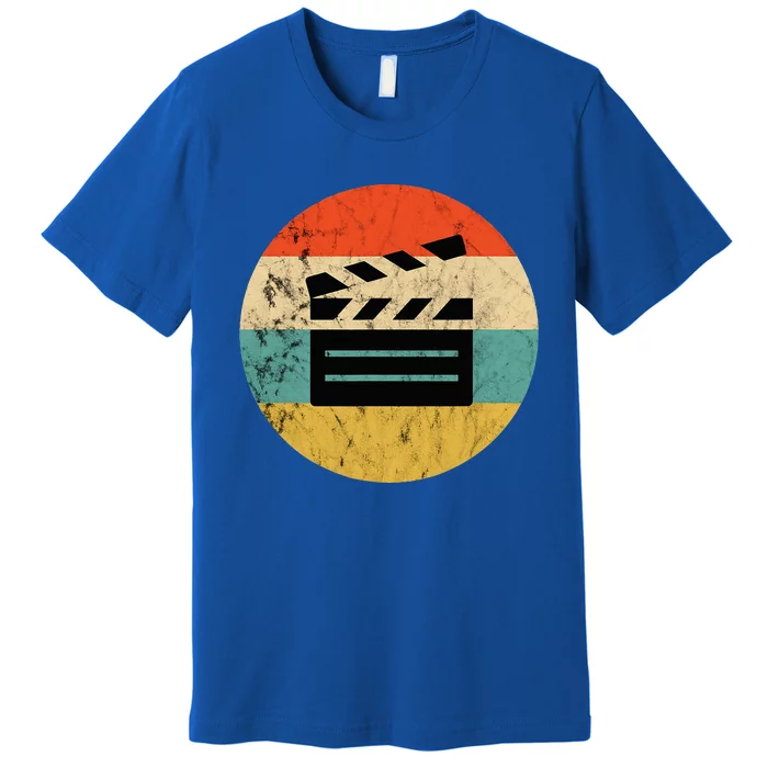 Filmmaker Clapboard Film Director Lover Retro Sunset Premium T-Shirt