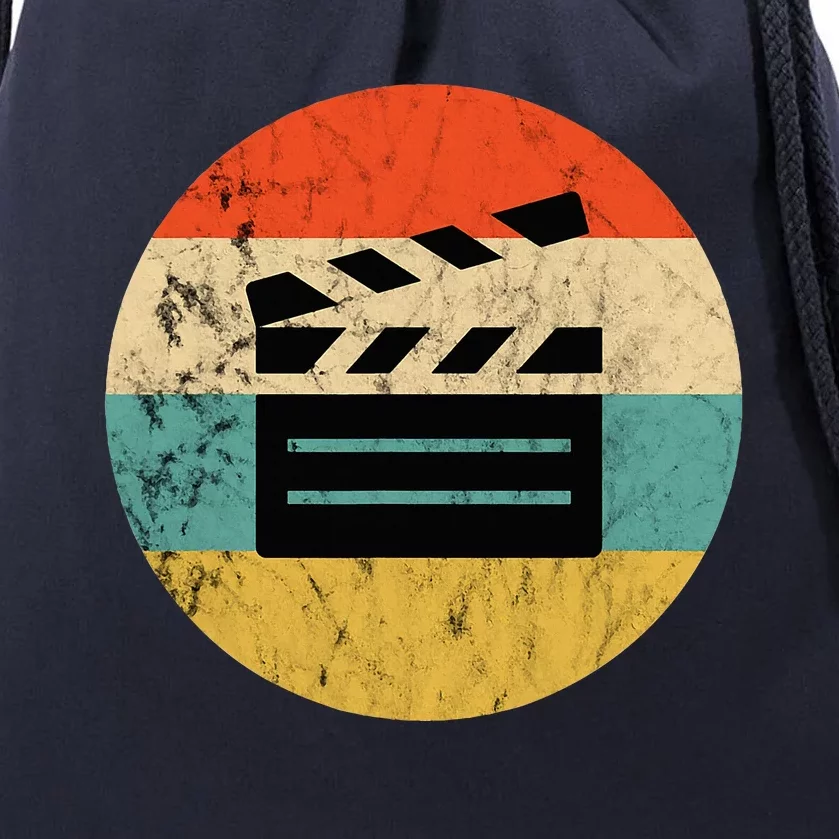 Filmmaker Clapboard Film Director Lover Retro Sunset Drawstring Bag