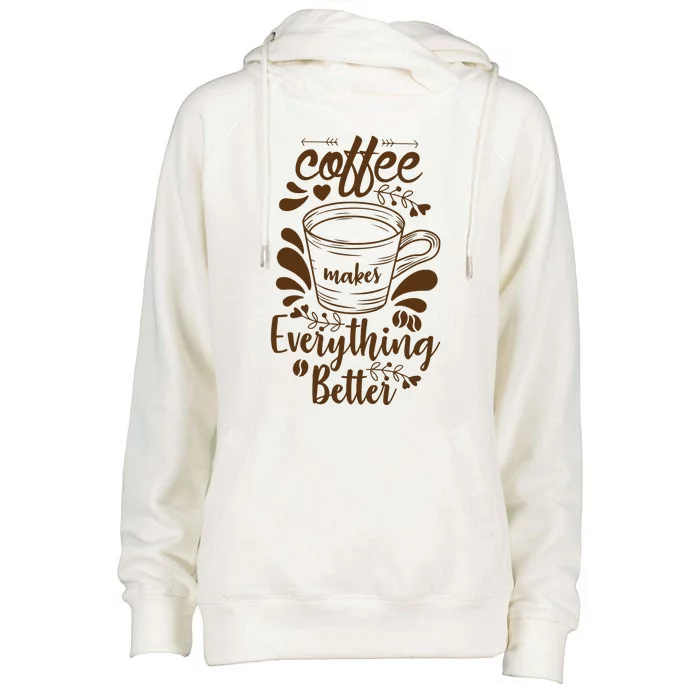 Fall Coffee For Women Vintage Womens Funnel Neck Pullover Hood