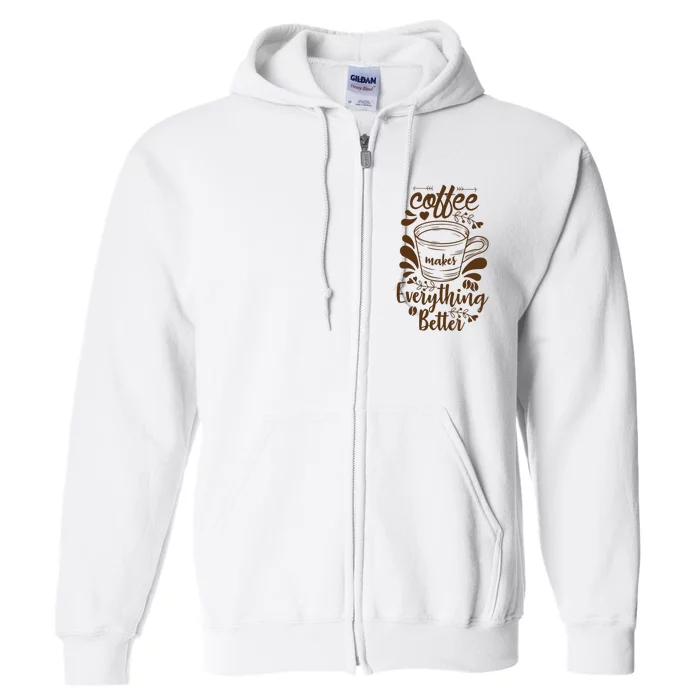 Fall Coffee For Women Vintage Full Zip Hoodie