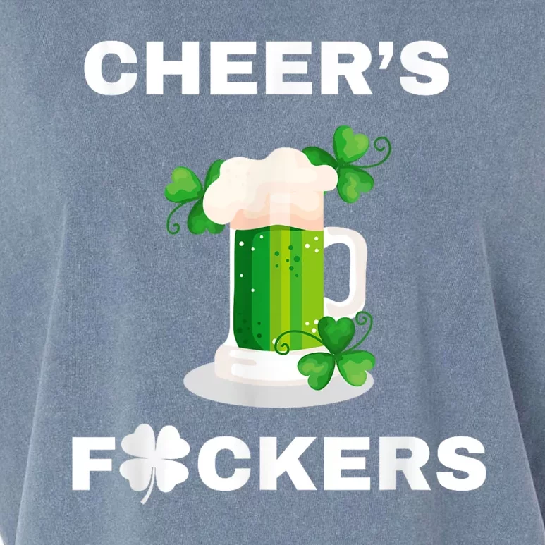 Funny Cheers Fckers St Patricks Day Beer Drinking Garment-Dyed Women's Muscle Tee