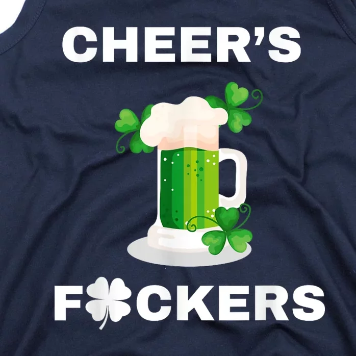 Funny Cheers Fckers St Patricks Day Beer Drinking Tank Top