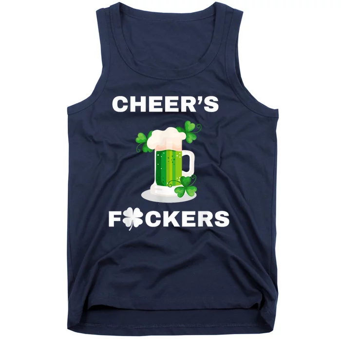 Funny Cheers Fckers St Patricks Day Beer Drinking Tank Top