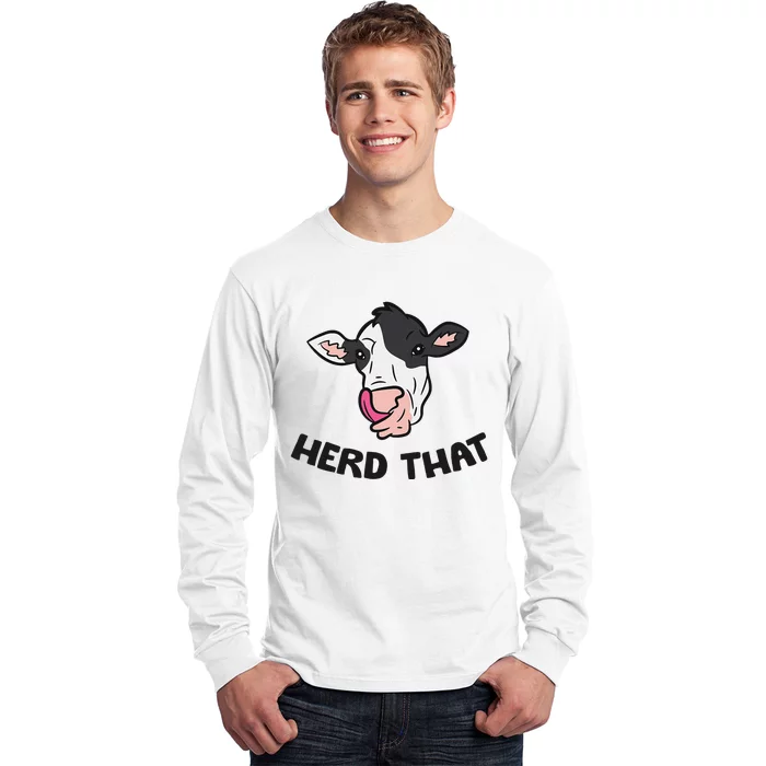 Funny Cow Farming Gift For Cow Farmer Herd That Long Sleeve Shirt