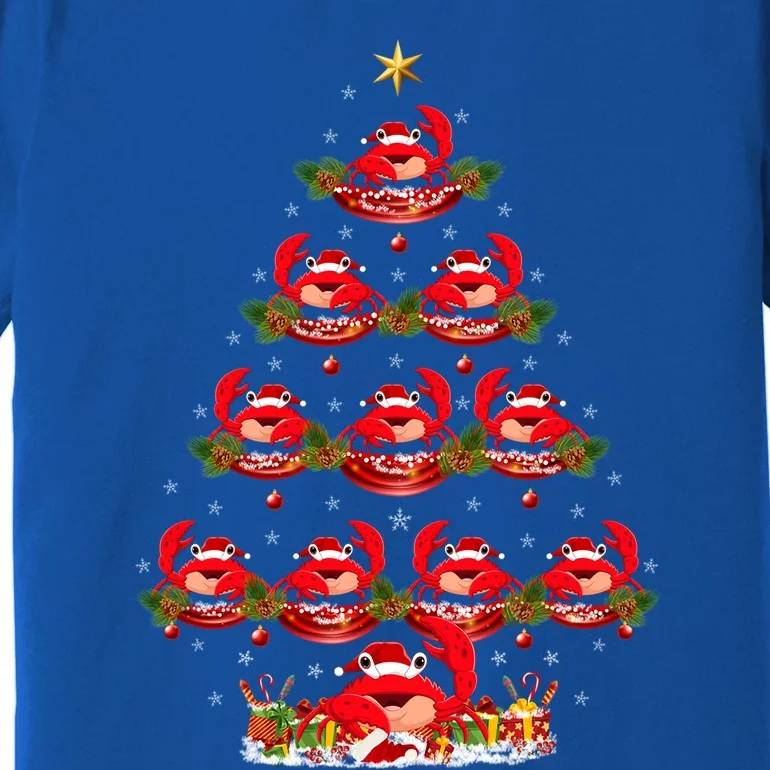 Funny Crab Fish Xmas Tree Lighting Crab Christmas Tree Meaningful Gift Premium T-Shirt