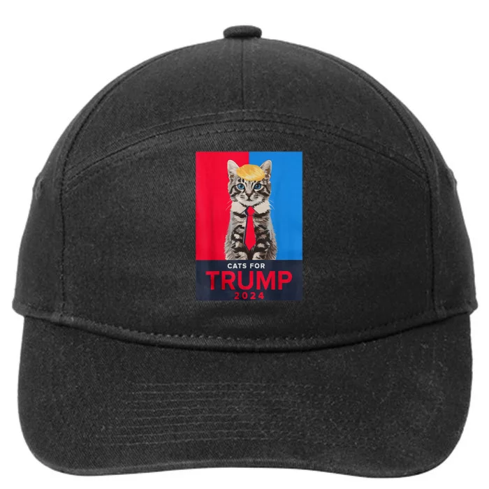 Funny Cats For Trump 2024 Make Pets Safe Again For Vance Trump Gifft 7-Panel Snapback Hat