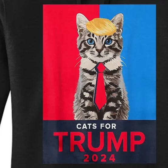 Funny Cats For Trump 2024 Make Pets Safe Again For Vance Trump Gifft Women's Pullover Hoodie