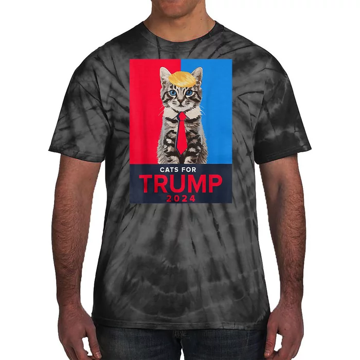 Funny Cats For Trump 2024 Make Pets Safe Again For Vance Trump Gifft Tie-Dye T-Shirt