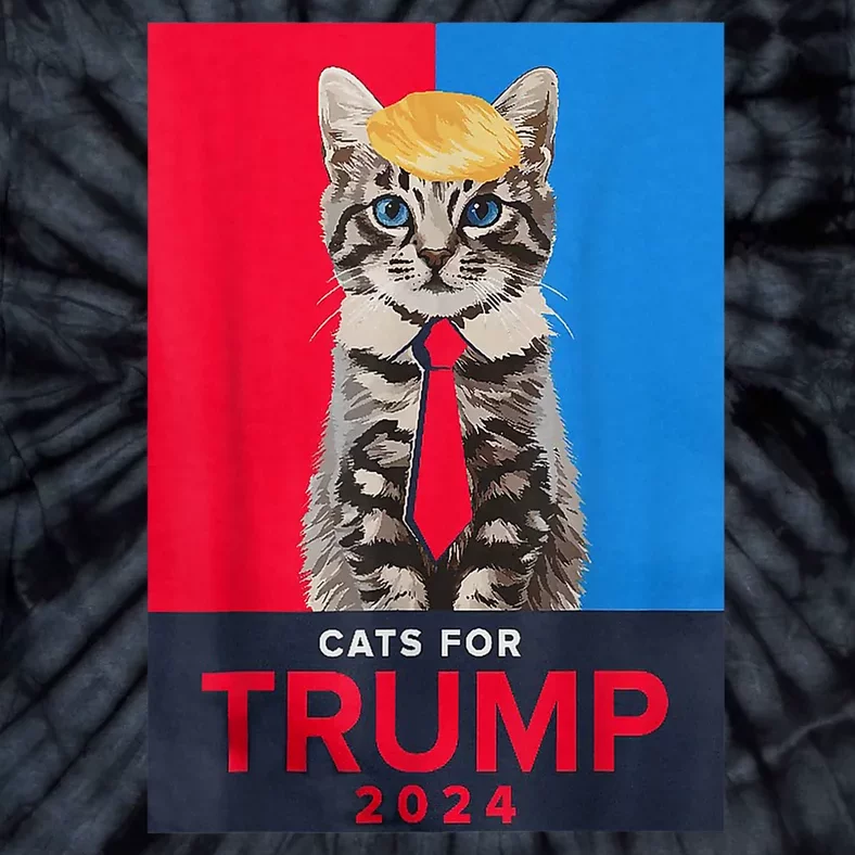 Funny Cats For Trump 2024 Make Pets Safe Again For Vance Trump Gifft Tie-Dye T-Shirt