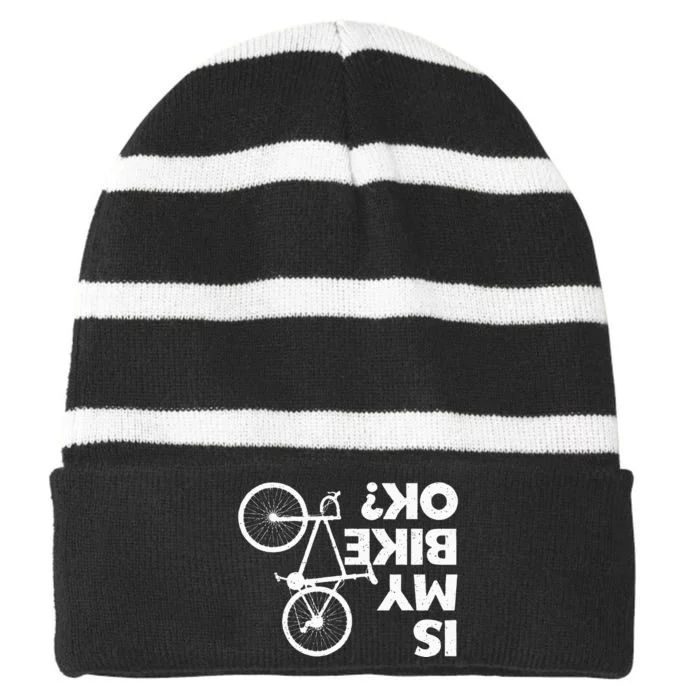 Funny Cycling For Men Women Bicycle Cyclist Bike Riding Striped Beanie with Solid Band