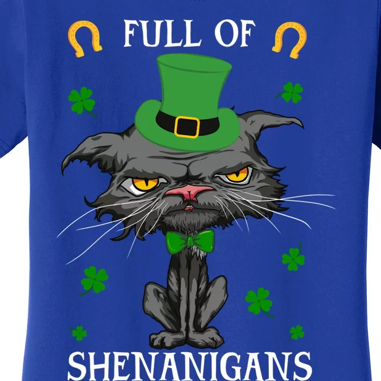 Funny Cat Full Of Shenanigans St Patrick's Day Cat Lovers Cool Gift Women's T-Shirt