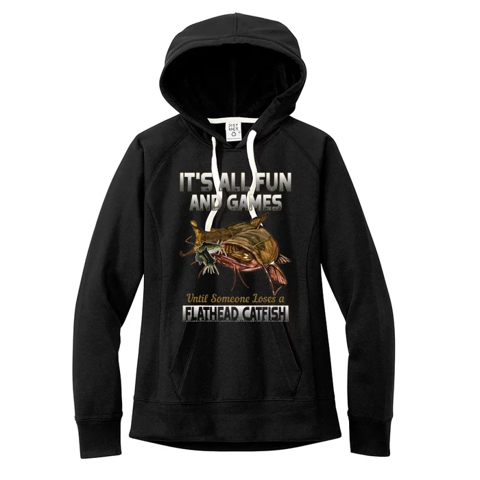 Flathead Catfish Fishing Freshwater Fish Gift Women's Fleece Hoodie