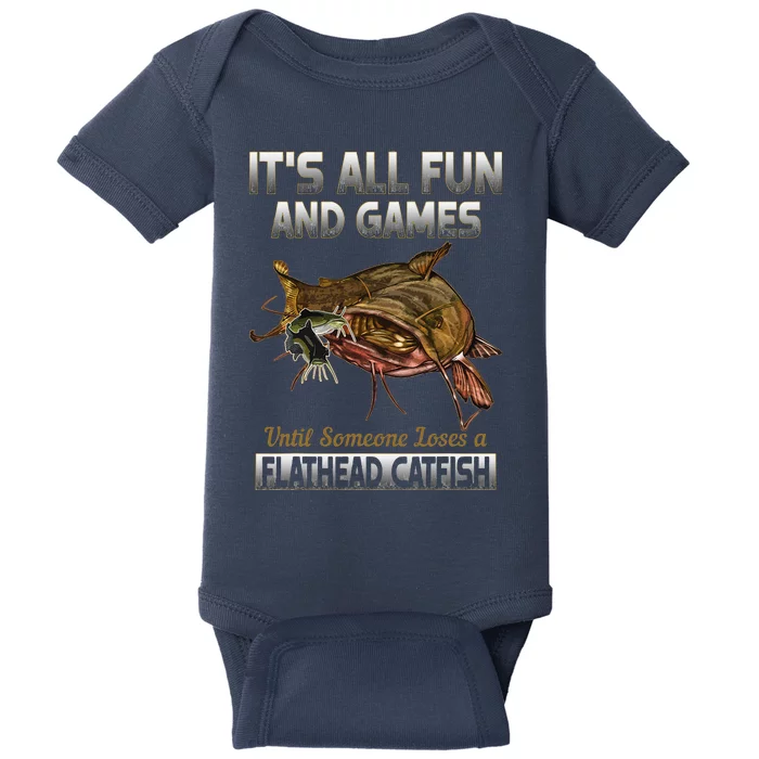 Flathead Catfish Fishing Freshwater Fish Gift Baby Bodysuit