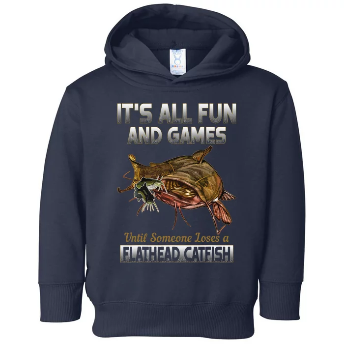 Flathead Catfish Fishing Freshwater Fish Gift Toddler Hoodie