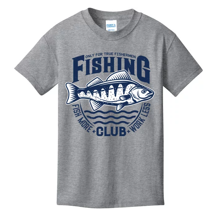 Fishing Club, Fish More Work Less Kids T-Shirt