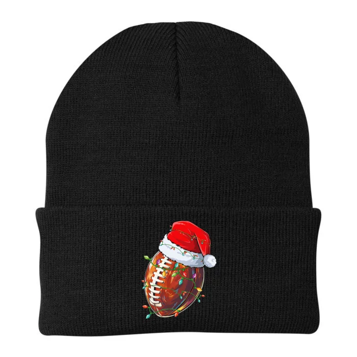 funny Christmas Football Team Santa Sports Knit Cap Winter Beanie