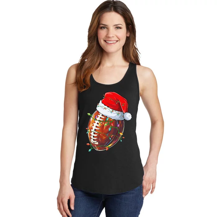 funny Christmas Football Team Santa Sports Ladies Essential Tank