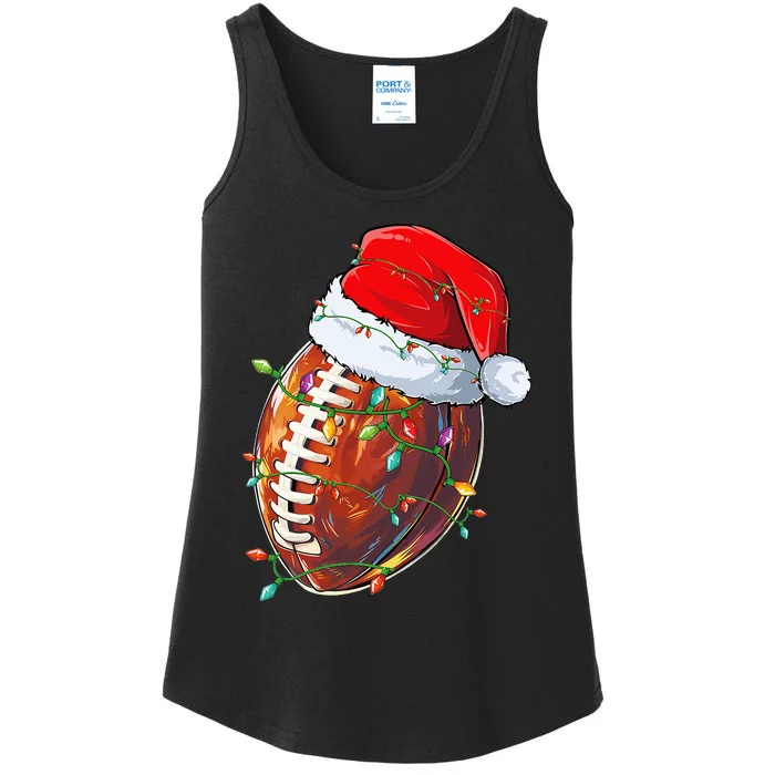 funny Christmas Football Team Santa Sports Ladies Essential Tank